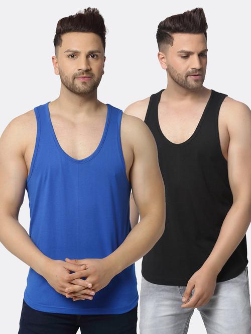 set of 2 multi colored solid vests - 17649236 - Standard Image - 1