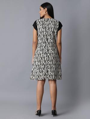 round neck abstract a-line dress - 17649393 - Standard Image - 3