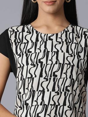 round neck abstract a-line dress - 17649393 - Standard Image - 4