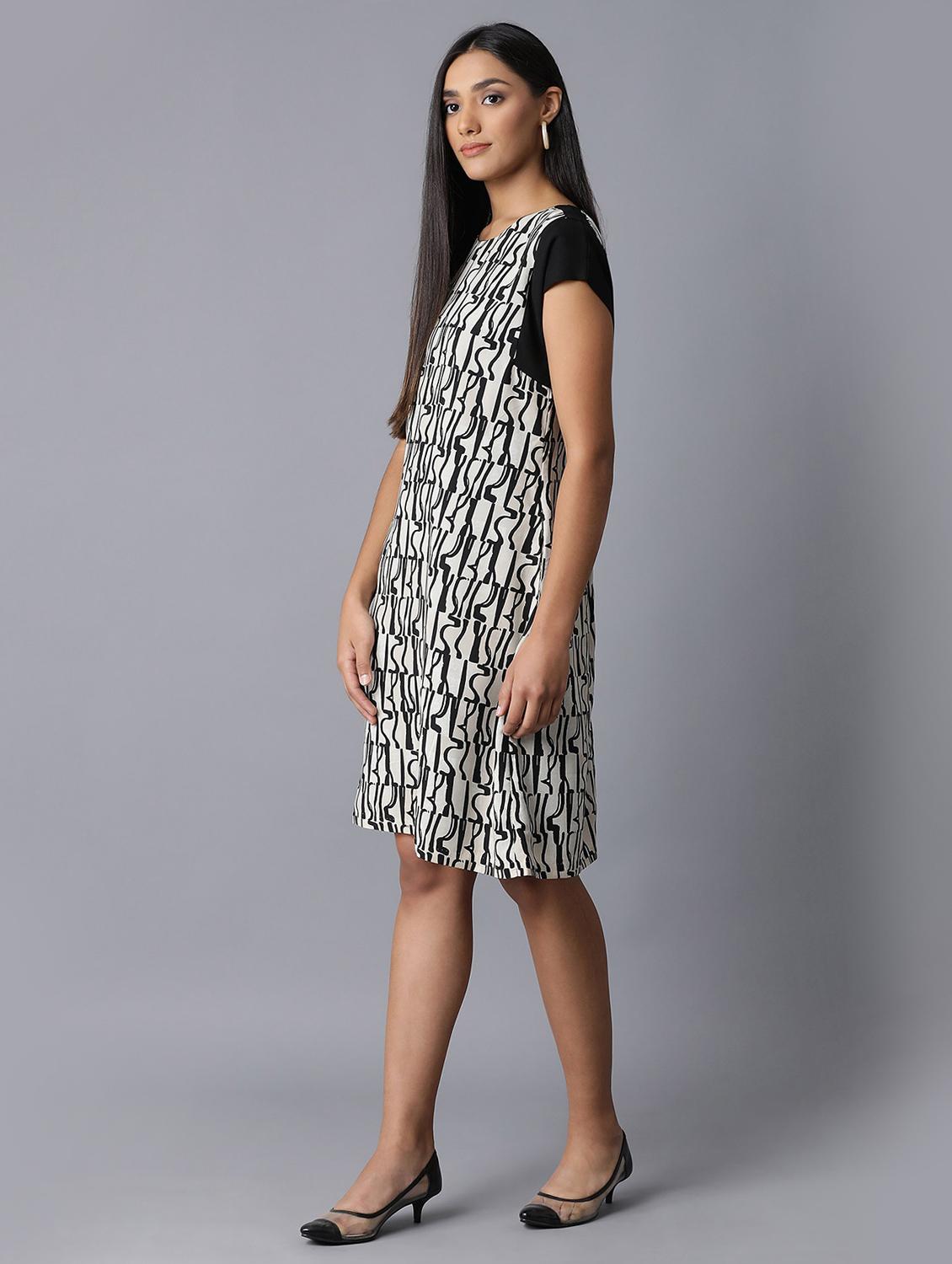round neck abstract a-line dress - 17649393 - Zoom Image - 2
