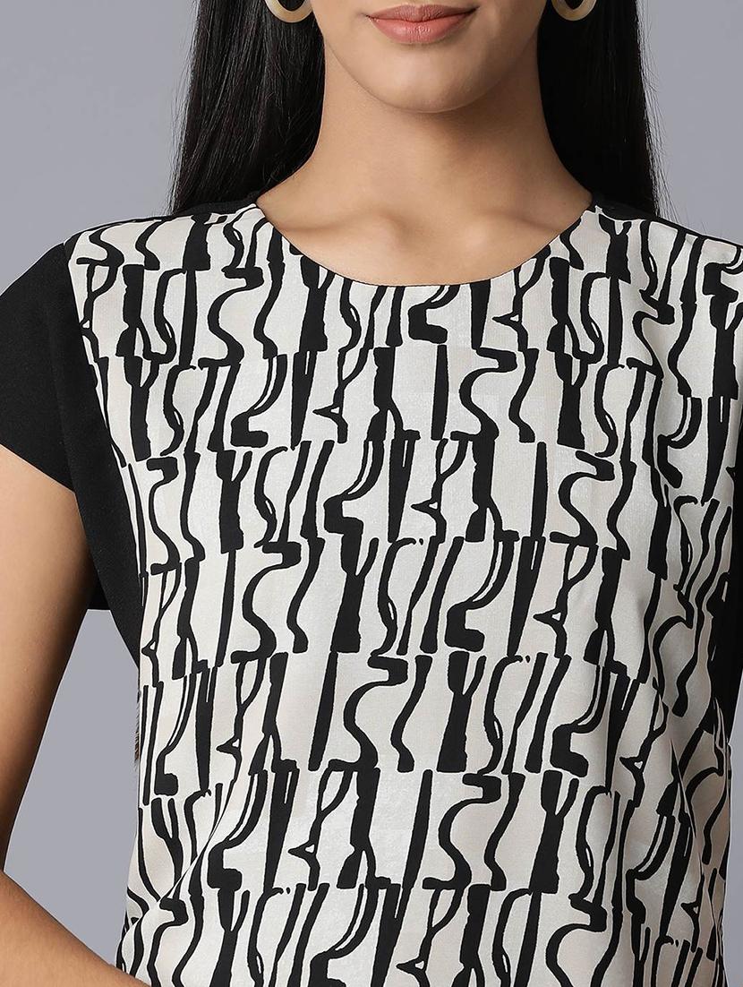 round neck abstract a-line dress - 17649393 - Zoom Image - 4