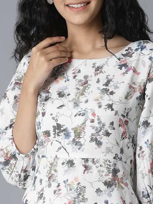 round neck floral fit & flare dress - 17649394 - Standard Image - 4