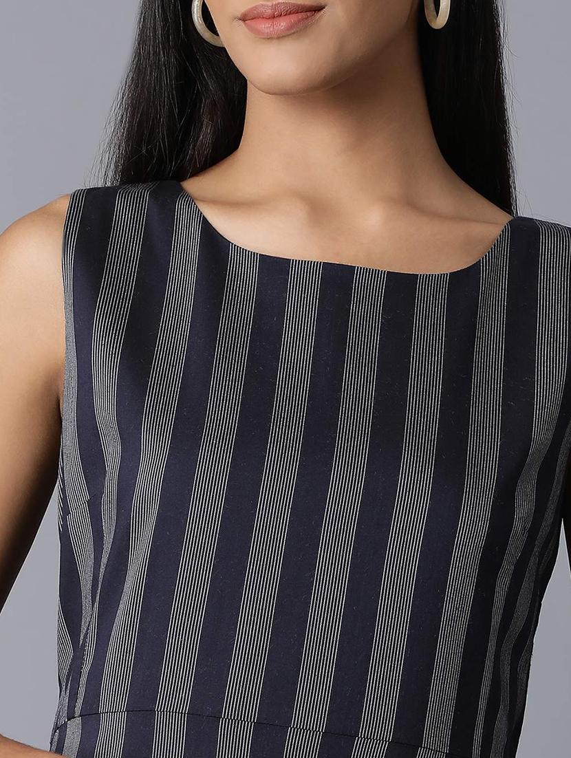 round neck striped a-line dress - 17649396 - Zoom Image - 4