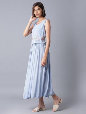 round neck gathered dress - 17649449 - Standard Image - 2