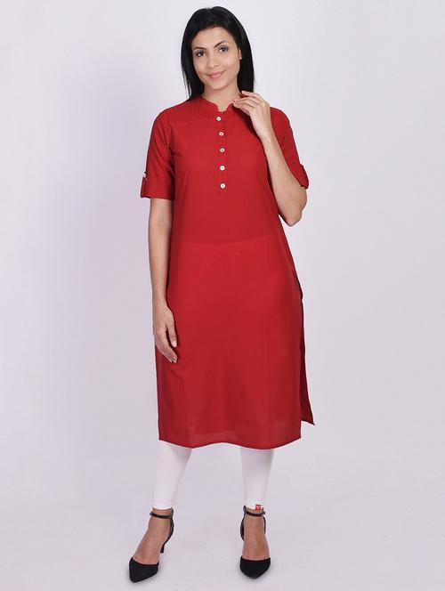 solid straight kurta - 17649521 - Standard Image - 1