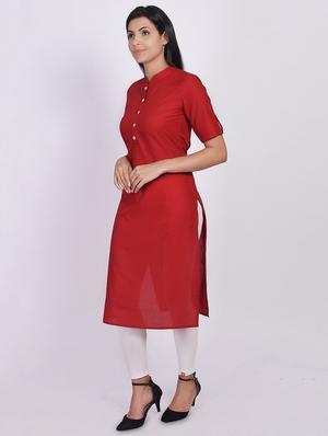 solid straight kurta - 17649521 - Standard Image - 2