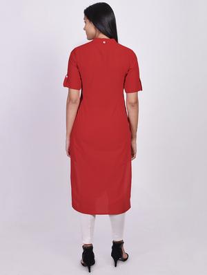 solid straight kurta - 17649521 - Standard Image - 3