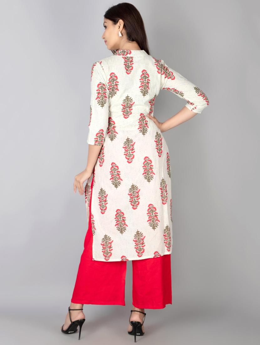 floral straight kurta - 17649546 - Zoom Image - 3