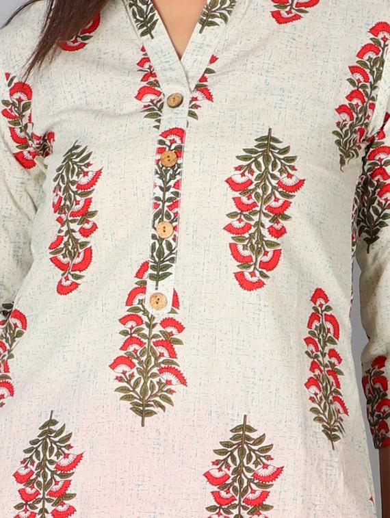 floral straight kurta - 17649546 - Zoom Image - 4