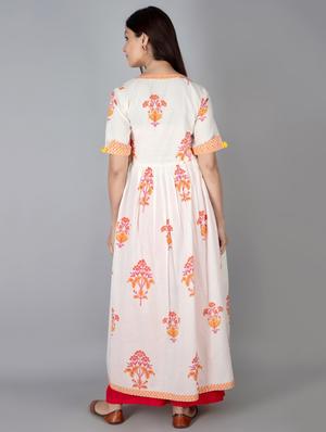 floral print flared kurta - 17649552 - Standard Image - 3