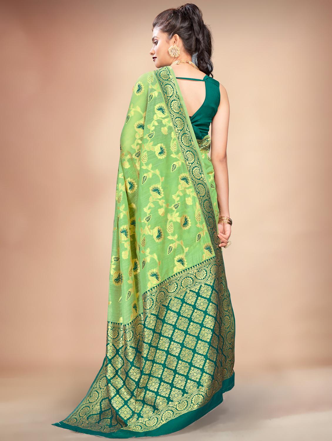 jacquard woven saree with blouse - 17649617 - Zoom Image - 2