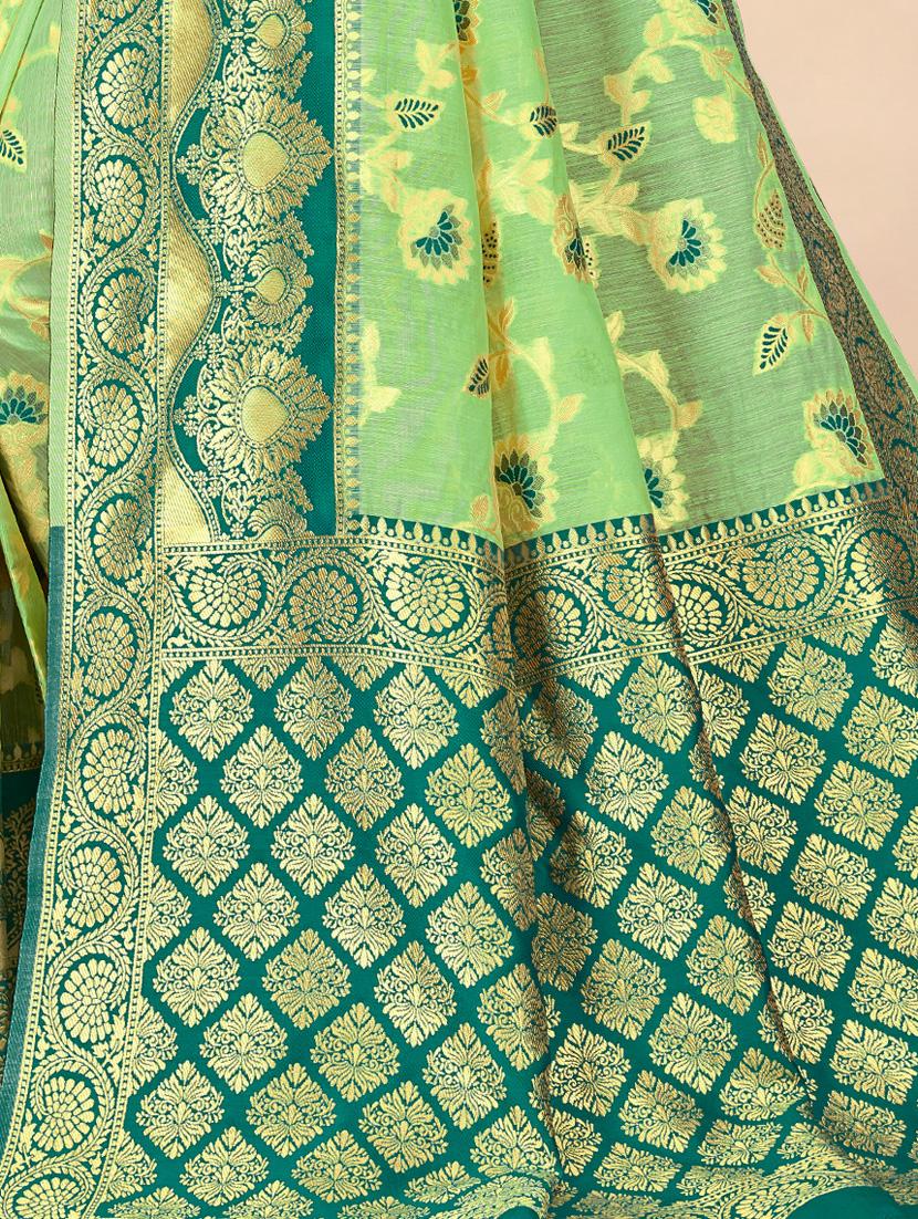 jacquard woven saree with blouse - 17649617 - Zoom Image - 4