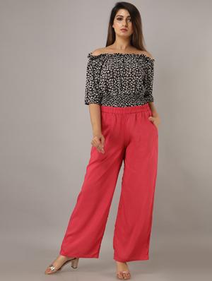mid rise solid palazzo - 17649867 - Standard Image - 4
