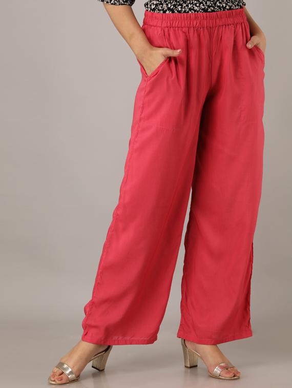 mid rise solid palazzo - 17649867 - Zoom Image - 1