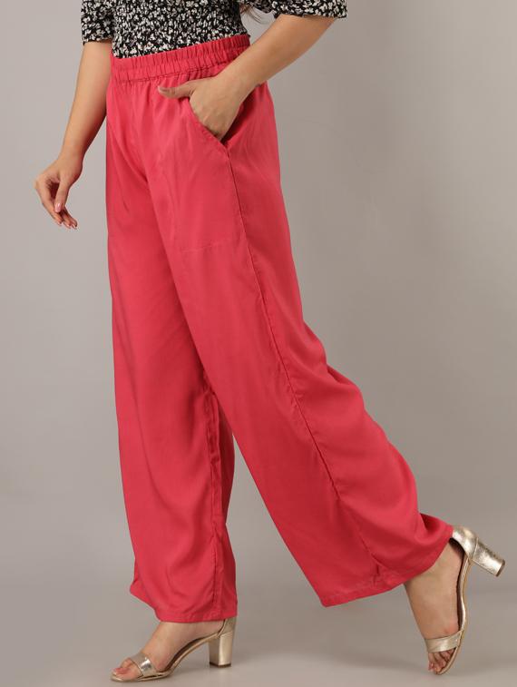 mid rise solid palazzo - 17649867 - Zoom Image - 2