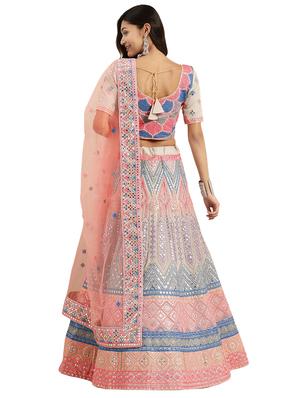 grey organza flared lehenga - 17649988 - Standard Image - 2