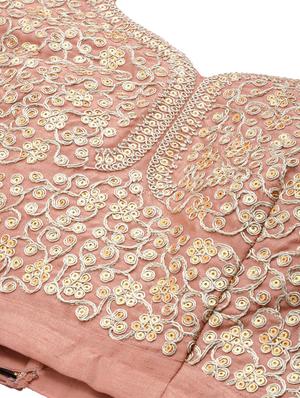 peach net flared lehenga - 17649990 - Standard Image - 3
