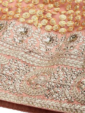 peach net flared lehenga - 17649990 - Standard Image - 4