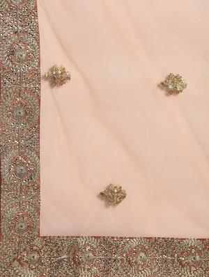 peach net flared lehenga - 17649990 - Standard Image - 5