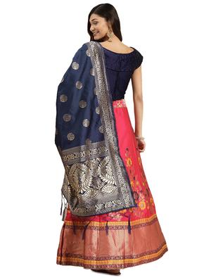 pink silk flared lehenga - 17649991 - Standard Image - 2