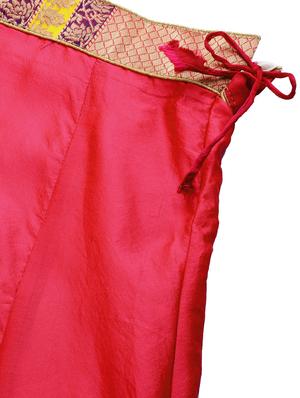 pink silk flared lehenga - 17649991 - Standard Image - 3