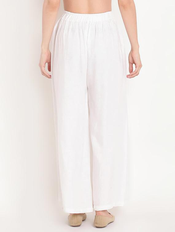 white rayon palazzos - 17650019 - Zoom Image - 3