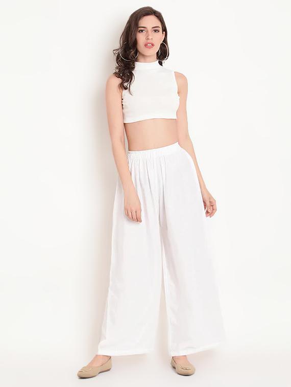 white rayon palazzos - 17650019 - Zoom Image - 4
