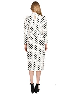 front slit polka dot dress - 17650049 - Standard Image - 3