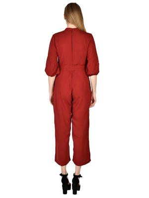 tie front full leg jumpsuit - 17650058 - Standard Image - 3