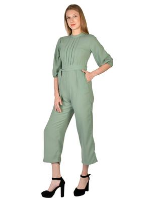 tie front full leg jumpsuit - 17650063 - Standard Image - 2