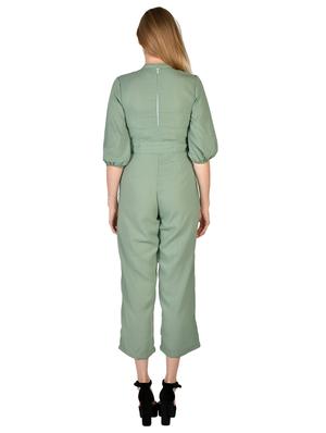 tie front full leg jumpsuit - 17650063 - Standard Image - 3