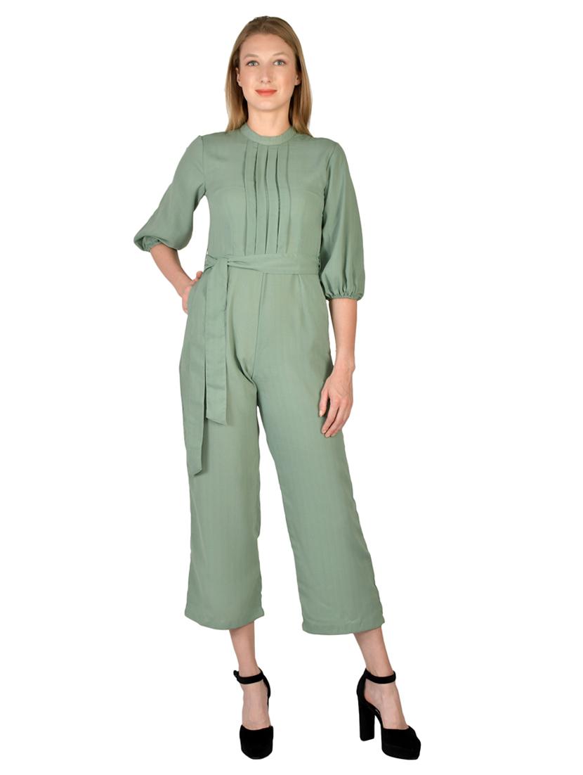 tie front full leg jumpsuit - 17650063 - Zoom Image - 1