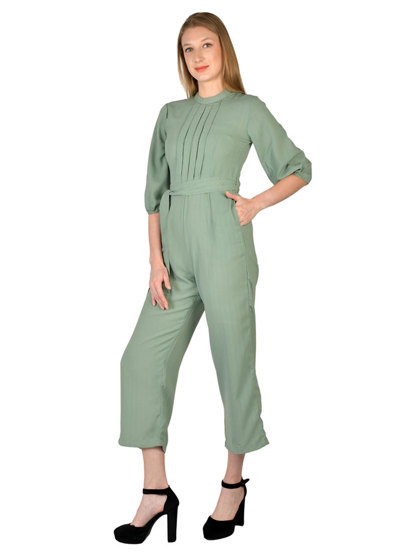 tie front full leg jumpsuit - 17650063 - Zoom Image - 2