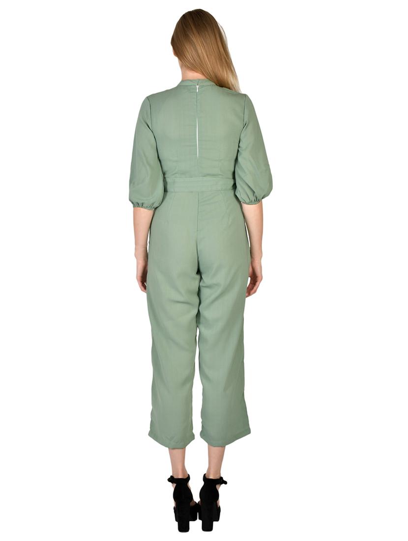tie front full leg jumpsuit - 17650063 - Zoom Image - 3