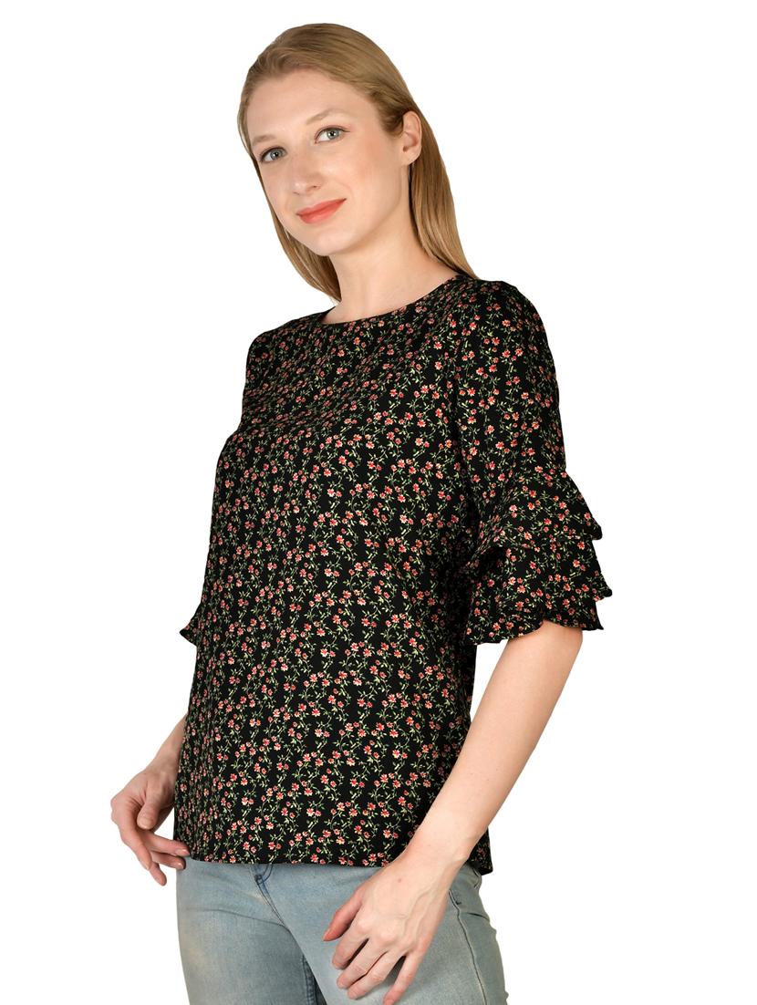 bell sleeves floral top - 17650088 - Zoom Image - 2