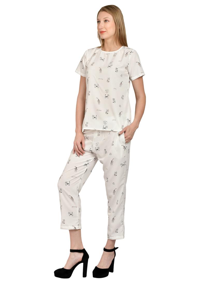 round neck printed top - 17650090 - Zoom Image - 3