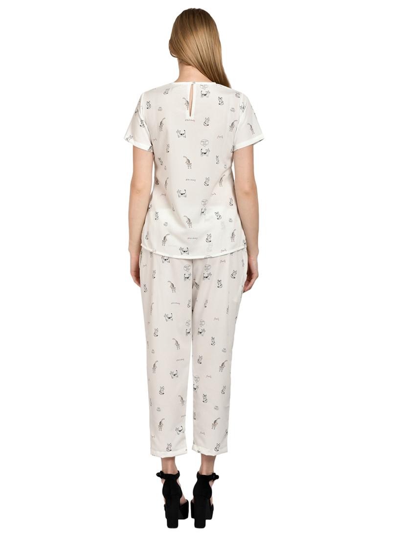 round neck printed top - 17650090 - Zoom Image - 4