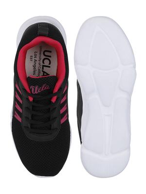 black mesh laceup sports shoes - 17650098 - Standard Image - 4