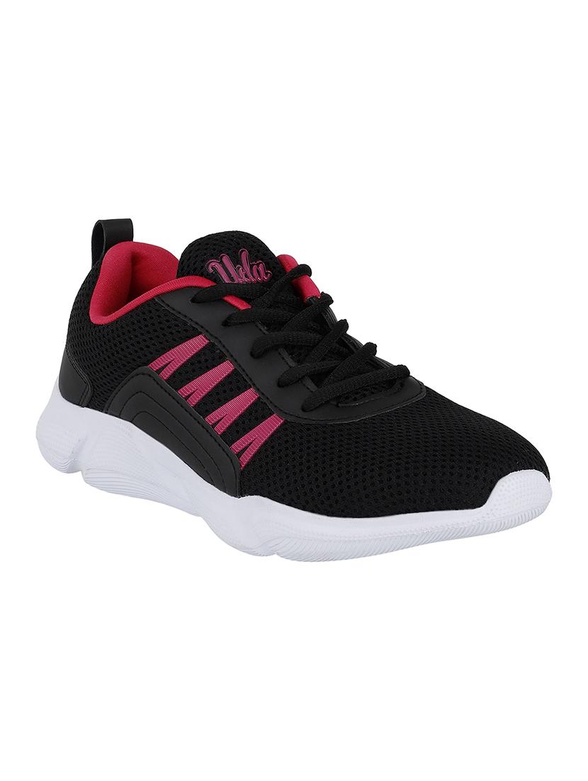 black mesh laceup sports shoes - 17650098 - Zoom Image - 1
