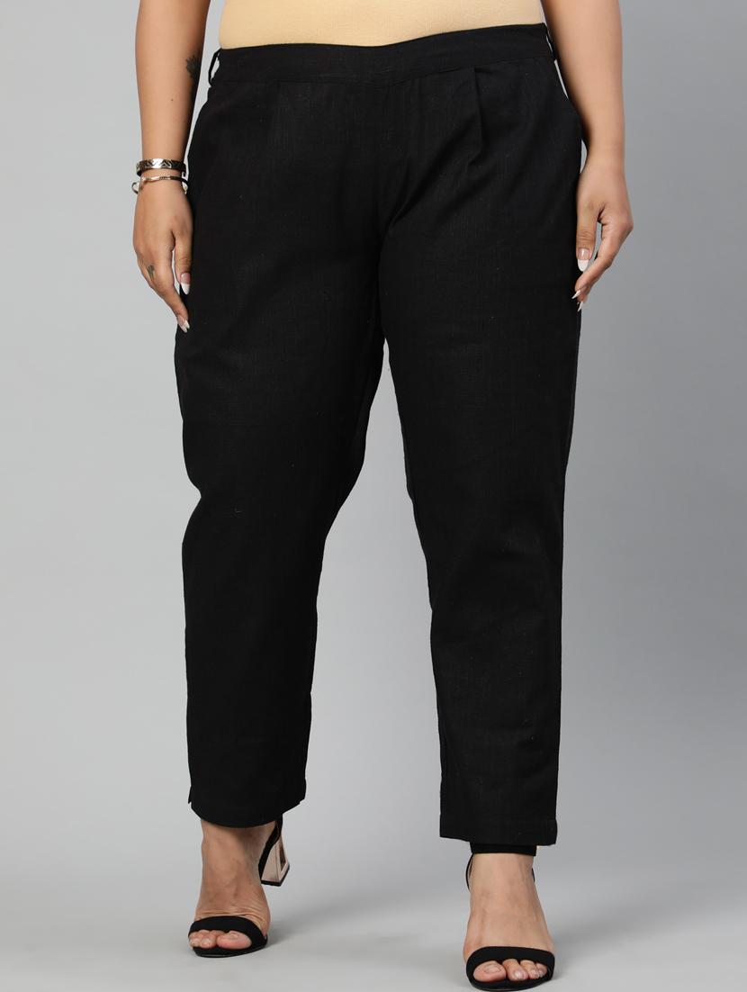 pleated solid plus trousers - 17650177 - Zoom Image - 1