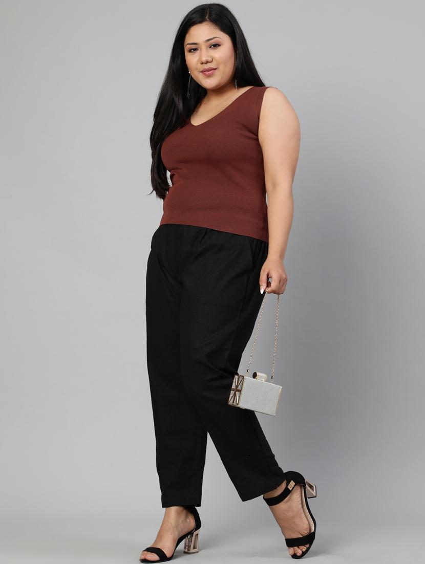 pleated solid plus trousers - 17650177 - Zoom Image - 4