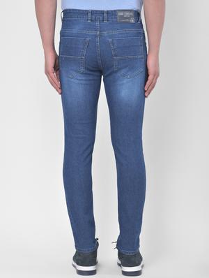 blue light washed ripped denim jeans - 17650221 - Standard Image - 3