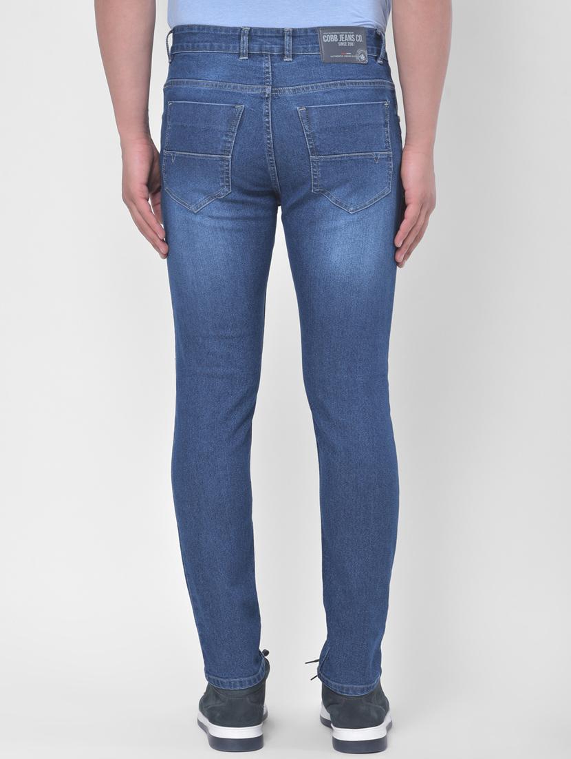 blue light washed ripped denim jeans - 17650221 - Zoom Image - 3