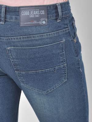 blue light washed ripped denim jeans - 17650223 - Standard Image - 5