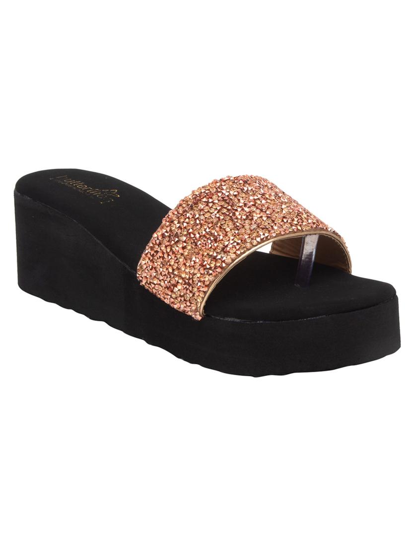 butterflies steps latest collection, comfortable wedges sandal for women's & girl's(rose gold)(ghs-0086rgd-s3) - 17650468 - Zoom Image - 1