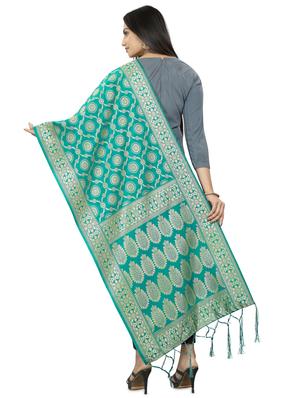 self design banarasi dupatta - 17651104 - Standard Image - 3