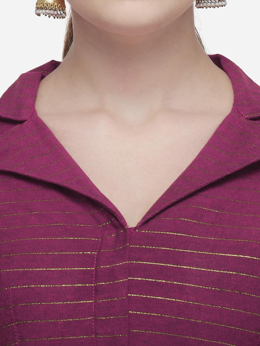 striped bell sleeves blouse - 17651131 - Zoom Image - 4