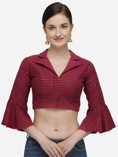 striped bell sleeves blouse - 17651132 - Standard Image - 1