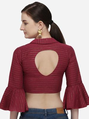 striped bell sleeves blouse - 17651132 - Standard Image - 3
