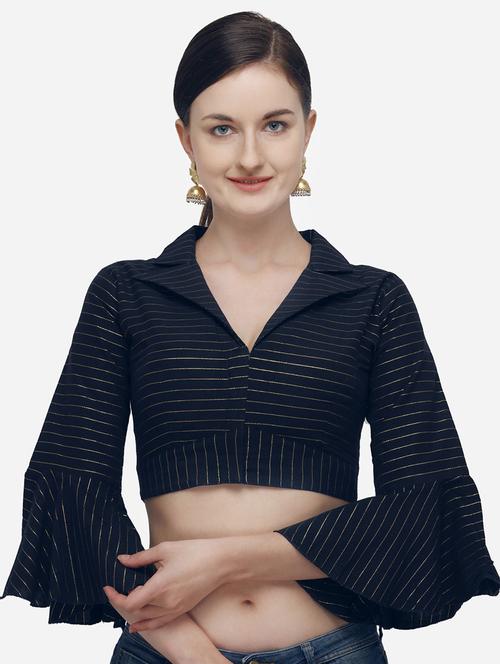 striped bell sleeves blouse - 17651133 - Standard Image - 1